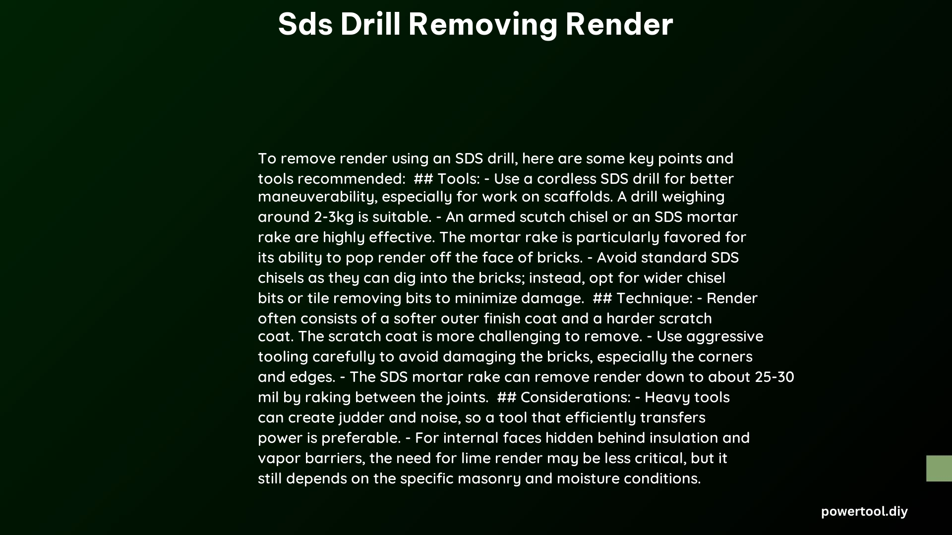 sds drill removing render