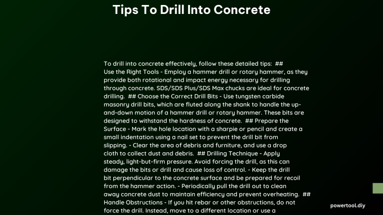 tips to drill into concrete