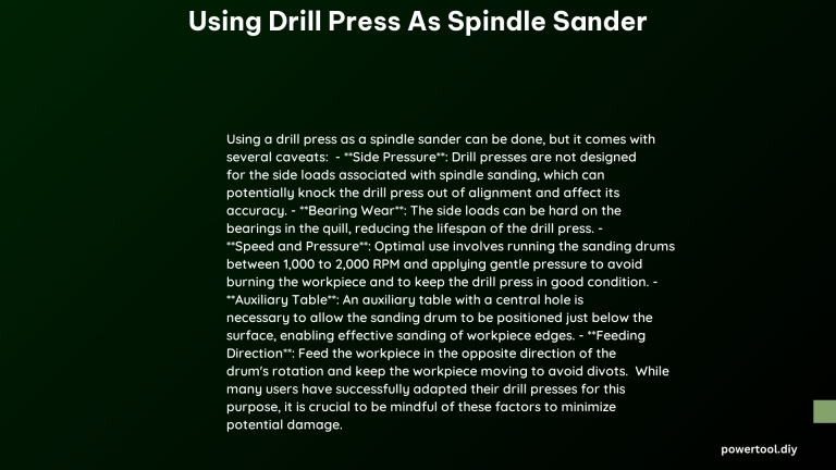 using drill press as spindle sander