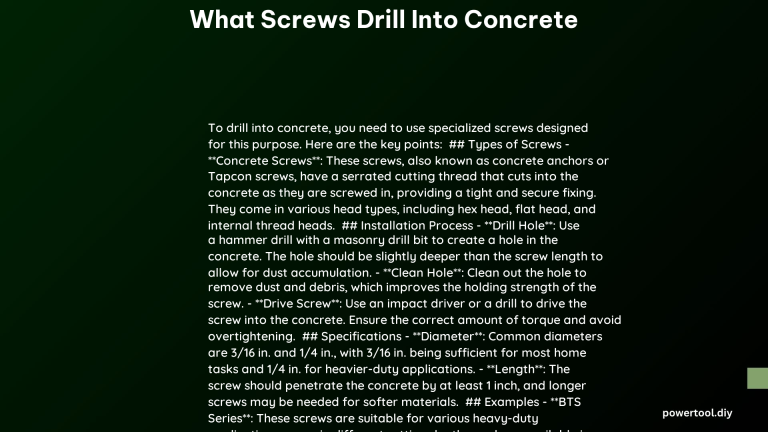 what screws drill into concrete